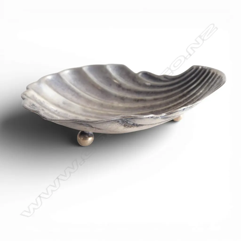 .900 SILVER CHILE 'ÇASA BARROS' SCALLOP SHELL SALT, 25gms Image 1++