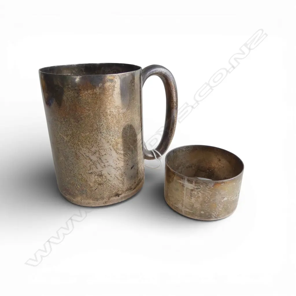 STG SILVER CUP & NAPKIN RING 167gms Image 1++