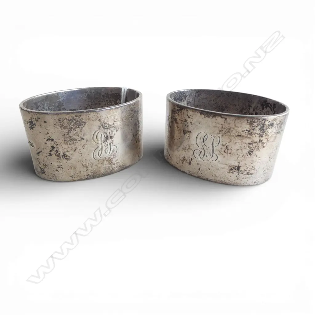 PR STG SILVER NAPKIN RINGS, SHEFFIELD 1927, 157gms Image 1++