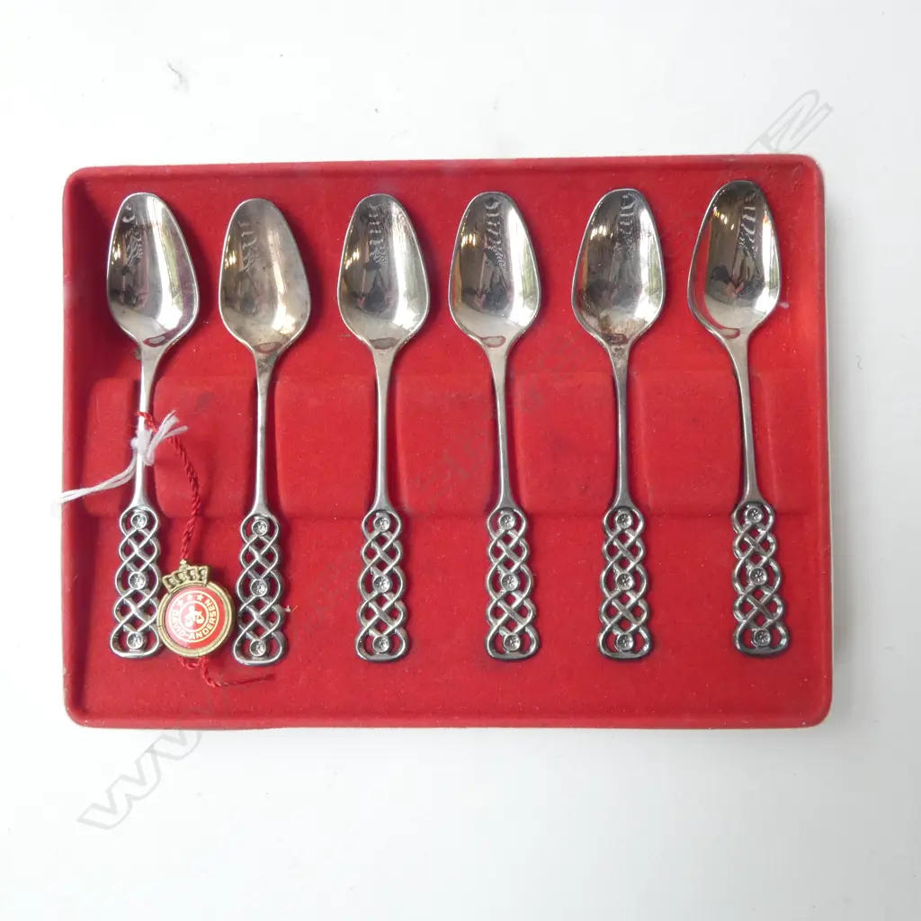 6 830 SILVER DAVID ANDERSEN RINGEBU PAT. TEA SPOONS, 61gms Image 1++