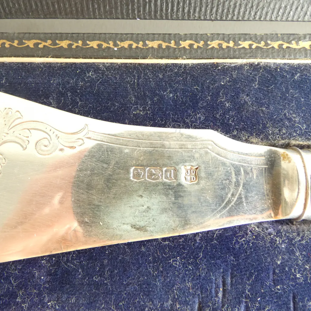 **RTV** STG SILVER & IVORY FISH SERVERS, SHEFFIELD 1921 Image 1++