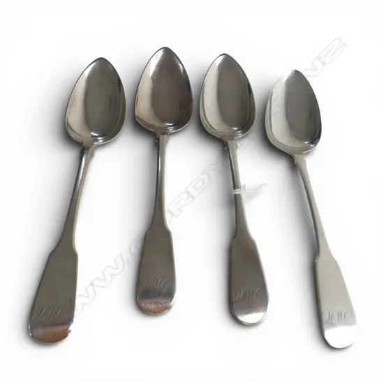 4 SCOTTISH SILVER SERVING SPOONS, DAVID MAGREGOR EDINBURGH 1823 L.225mm 240gms