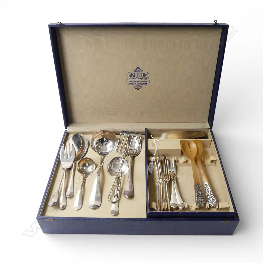 DUTCH SILVER PLATE PART SERVING SET, BOXED Image 1++