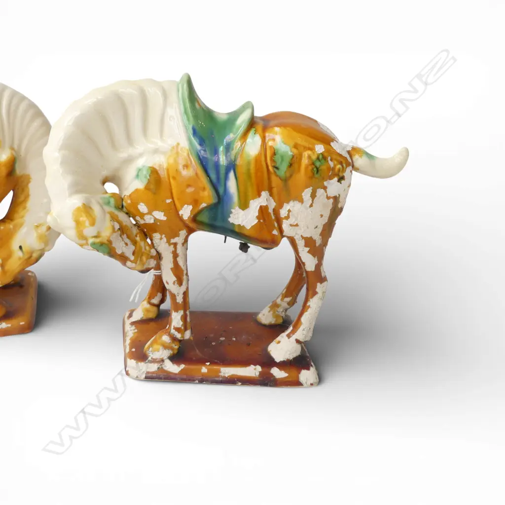 3 TANG STYLE HORSES sancai glaze ALL FAULTS Image 1++