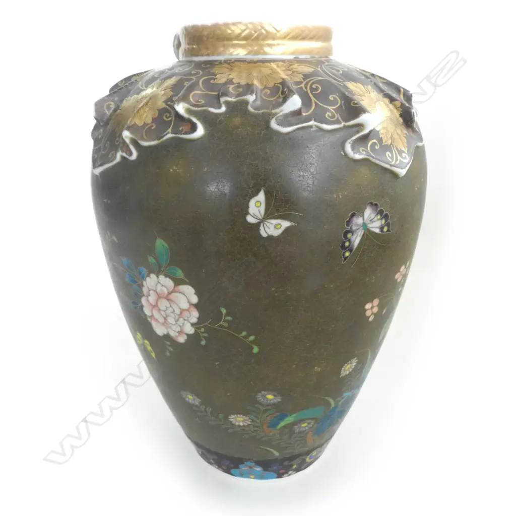 MEIJI PERIOD SATSUMA CLOISONNE VASE H.250mm Image 1++