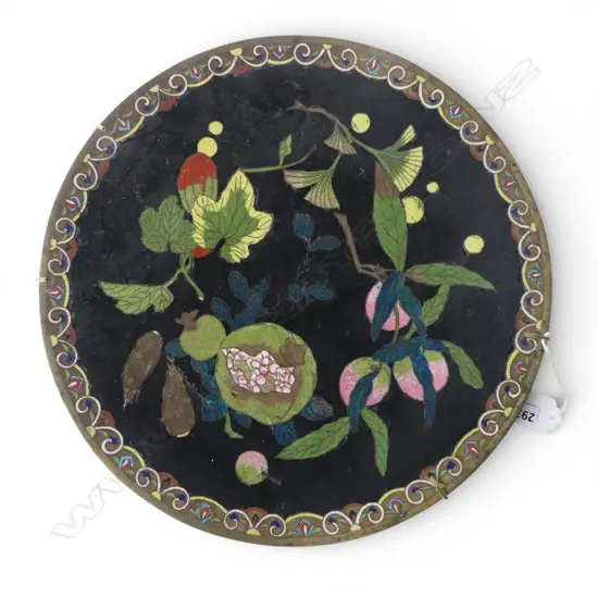 ORIENTAL CLOISONNE PLATE 300mm dia