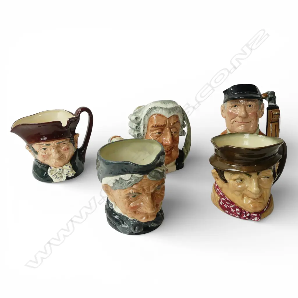 5 ROYAL DOULTON CHARACTER JUGS H.185mm Image 1++