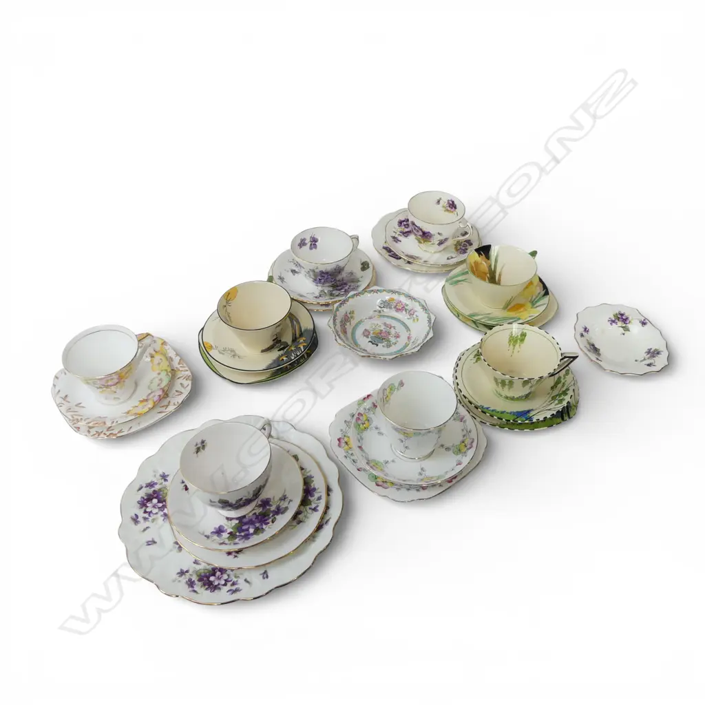 BOX LOT CSPS & DISHES BURLIEGH WARE ETC Image 1++