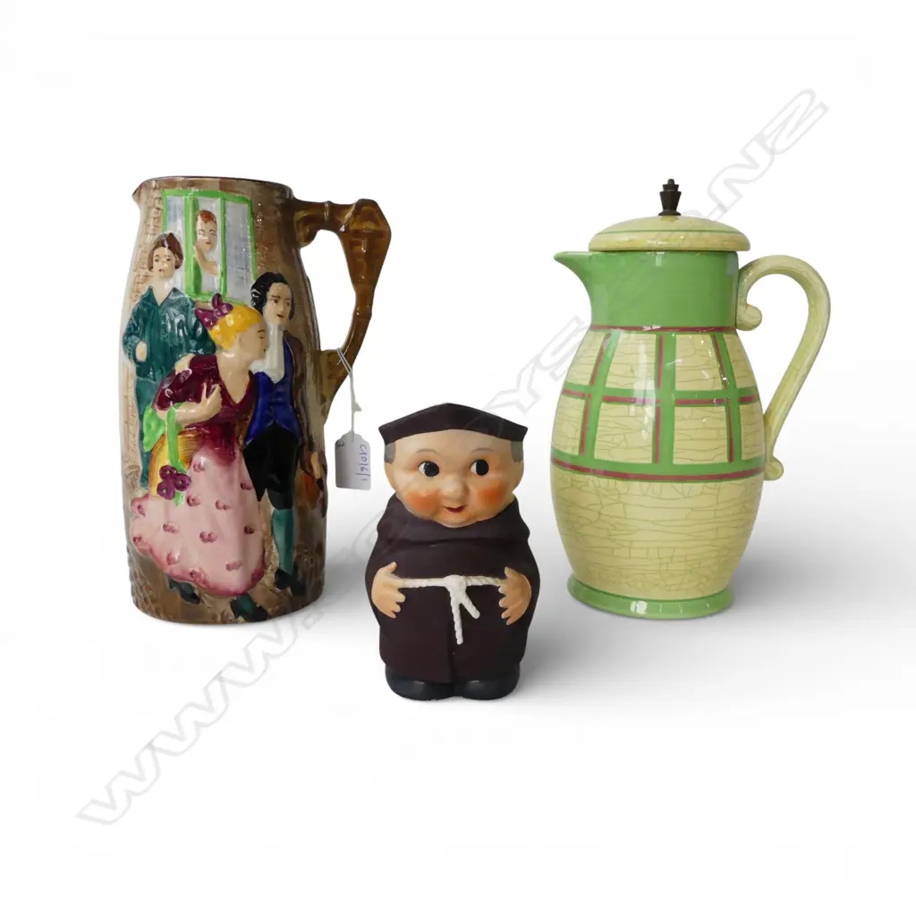 3 JUGS; GOEBEL MONK, DECO, SALLY IN OUR ALLEY H.240mm - FAULTS Image 1++