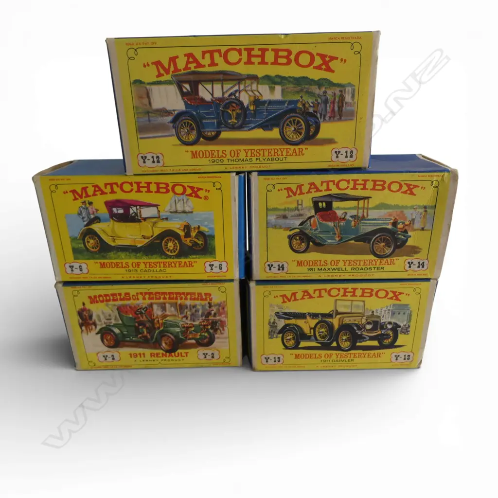 5 VINTAGE MATCHBOX 'MODELS OF YESTERYEAR' BOXED TOY CARS Image 1++