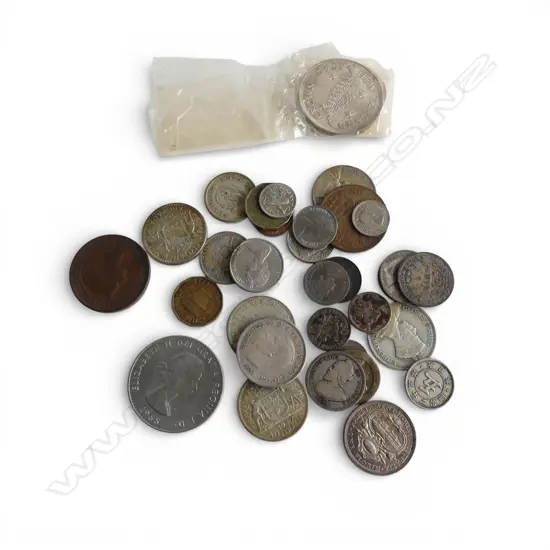 ASST. N.Z., AUS., FIJI COINS + ER II & WINSTON COM. COIN