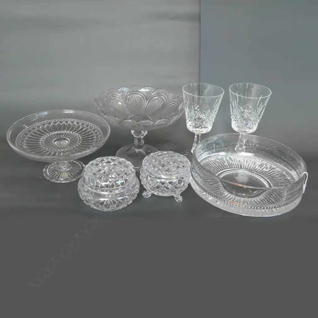 PR HEAVY CRYSTAL GOBLETS, 2 COMPORTS, etc Image 1++