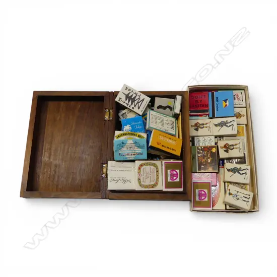 WOODEN BOX W.205mm + MATCHES COLLECTION