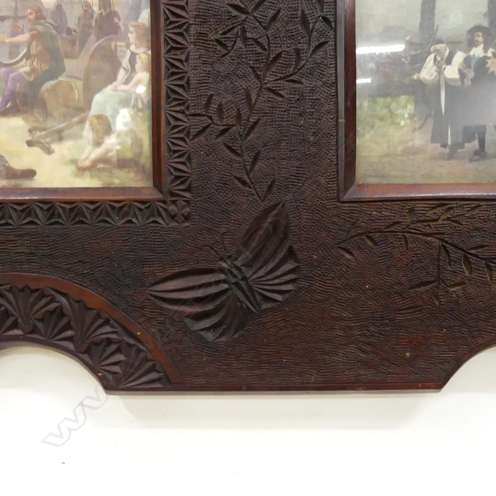 CHIP CARVED PICTURE FRAME + MATCHSTICK PLANTER BOX H.420mm Image 1++