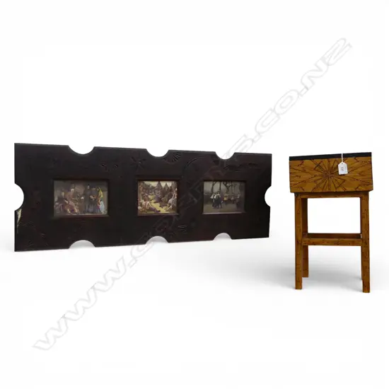 CHIP CARVED PICTURE FRAME + MATCHSTICK PLANTER BOX H.420mm