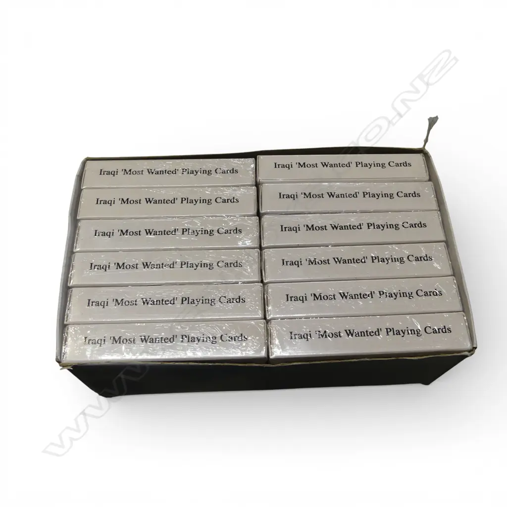 12 SETS IRAQI 'MOST WANTED' PLAYING CARDS, BOXED AS NEW Image 1++