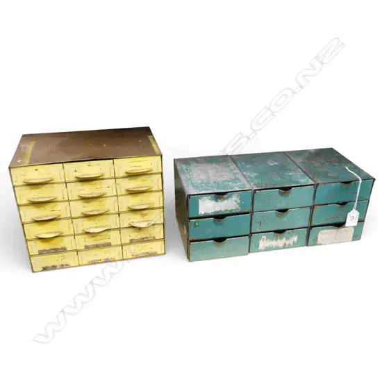 2 INDUSTRIAL BENCHTOP MULTI DRAWER CABINETS W.360mm