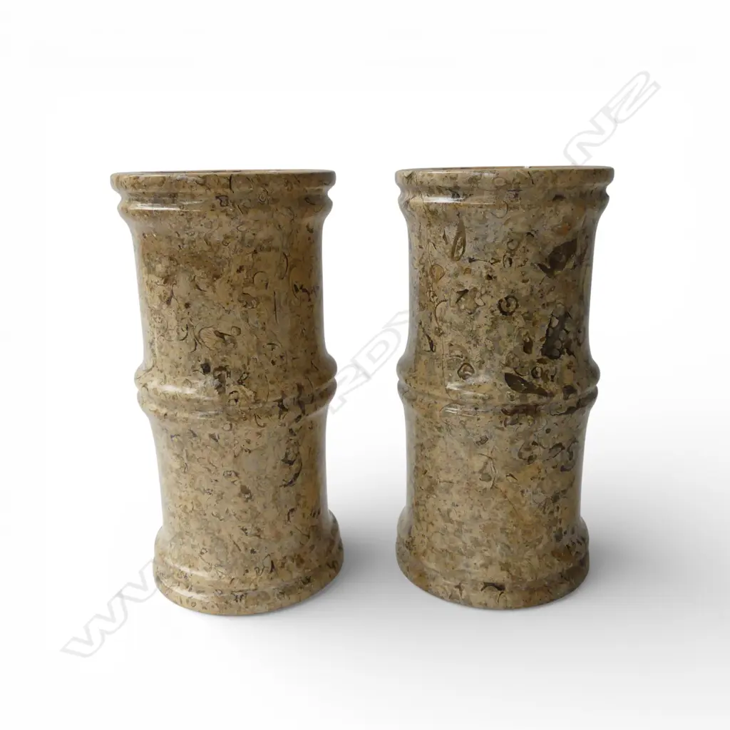 PR BAMBOO FORM MARBLE VASES H.195mm Image 1++