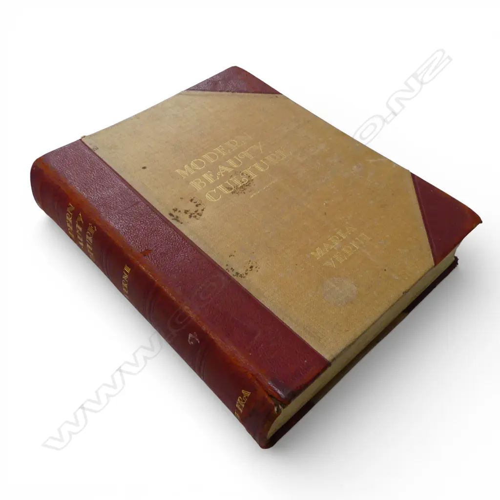 OLD BOOK 'MODERN BEAUTY CULTURE' by Maria Verni c1930's part leather 'quarto' bound Image 1++