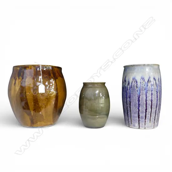 3 POTTERY LG VASES faults H.280mm 