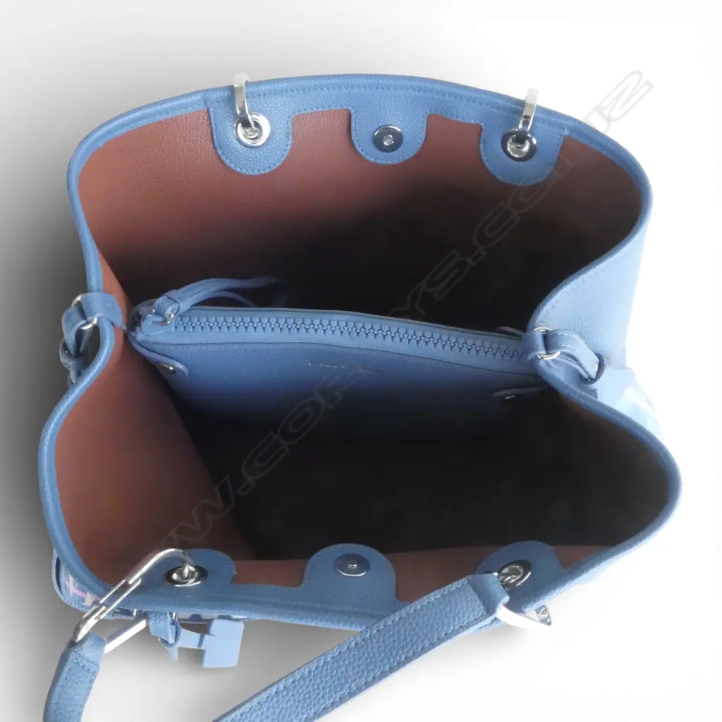 EMPORIO ARMANI BLUE DOUBLE HANDLED TOTE BAG W.430mm Image 1++