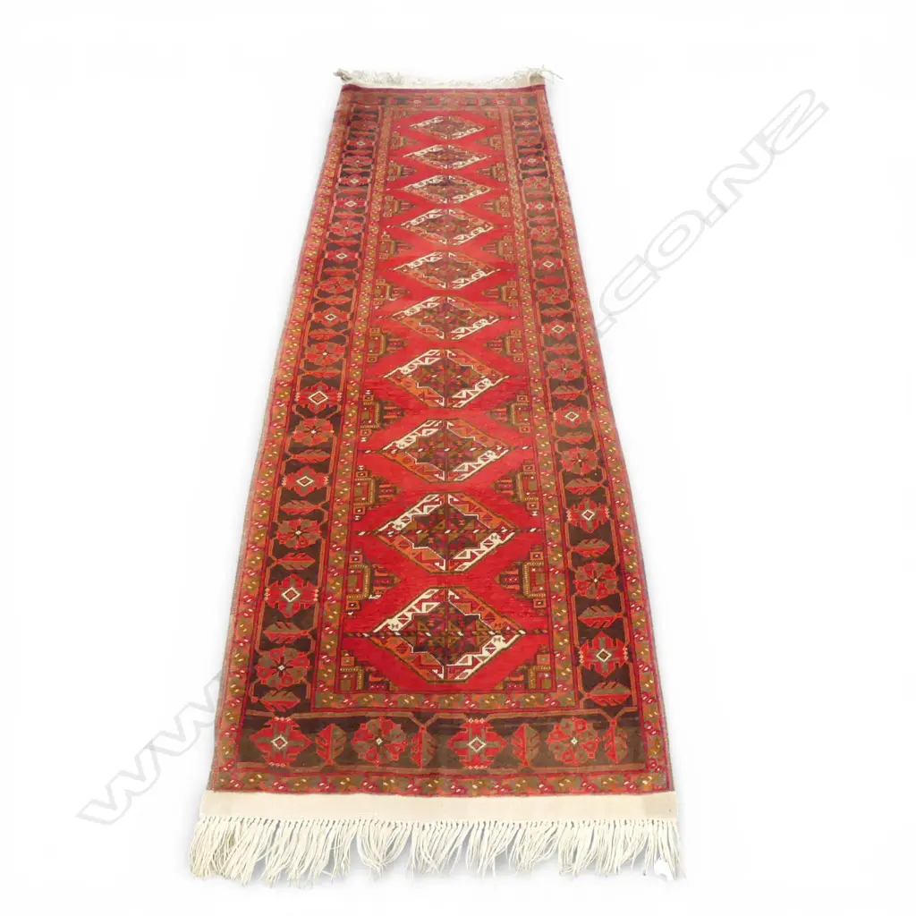PERSIAN HAND KNOTTED ALL WOOL RUNNER 3050x850mm Image 1++