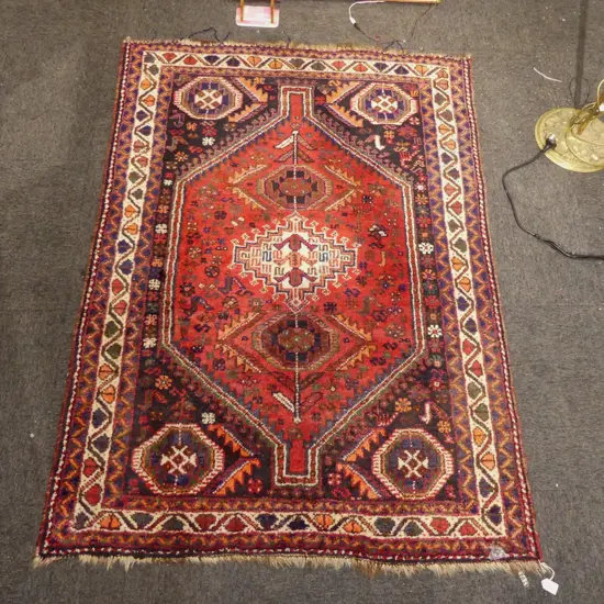 PERSIAN AND KNOTTED ALL WOOL RUG 1850x1150mm