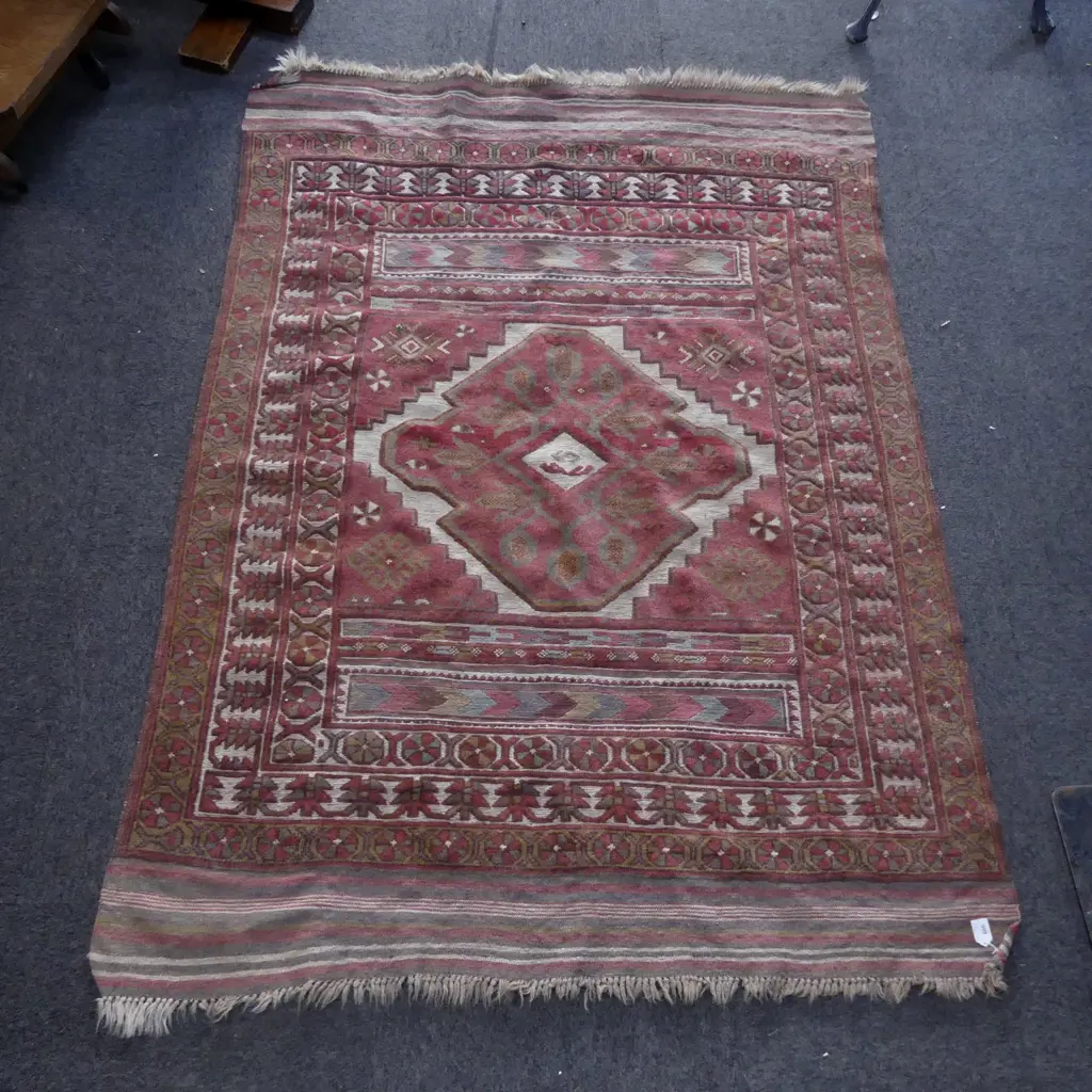 HAND KNOTTED ALL WOOL MIXED PILE RUG 1470x1280mm Image 1++
