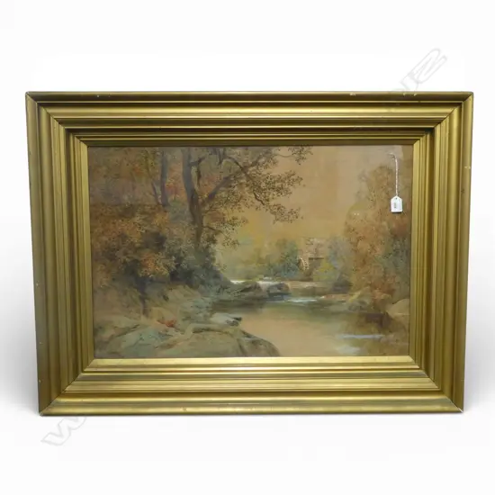 ALFRED WADHAM SINCLAIR (1866-1938), RIVER & MILL, WC 500x750mm