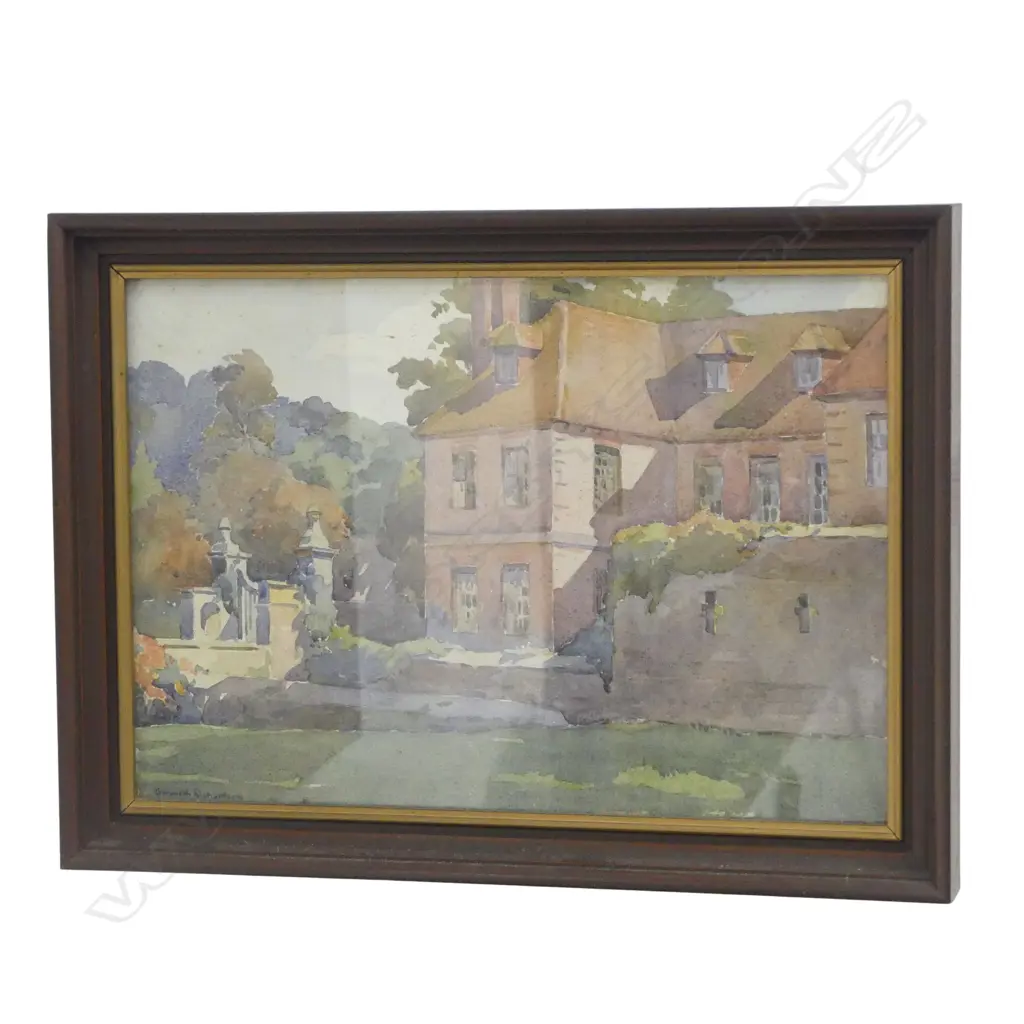 GWYNETH RICHARDSON, COUNTRY ESTATE, WATERCOLOUR, 175x250mm Image 1++