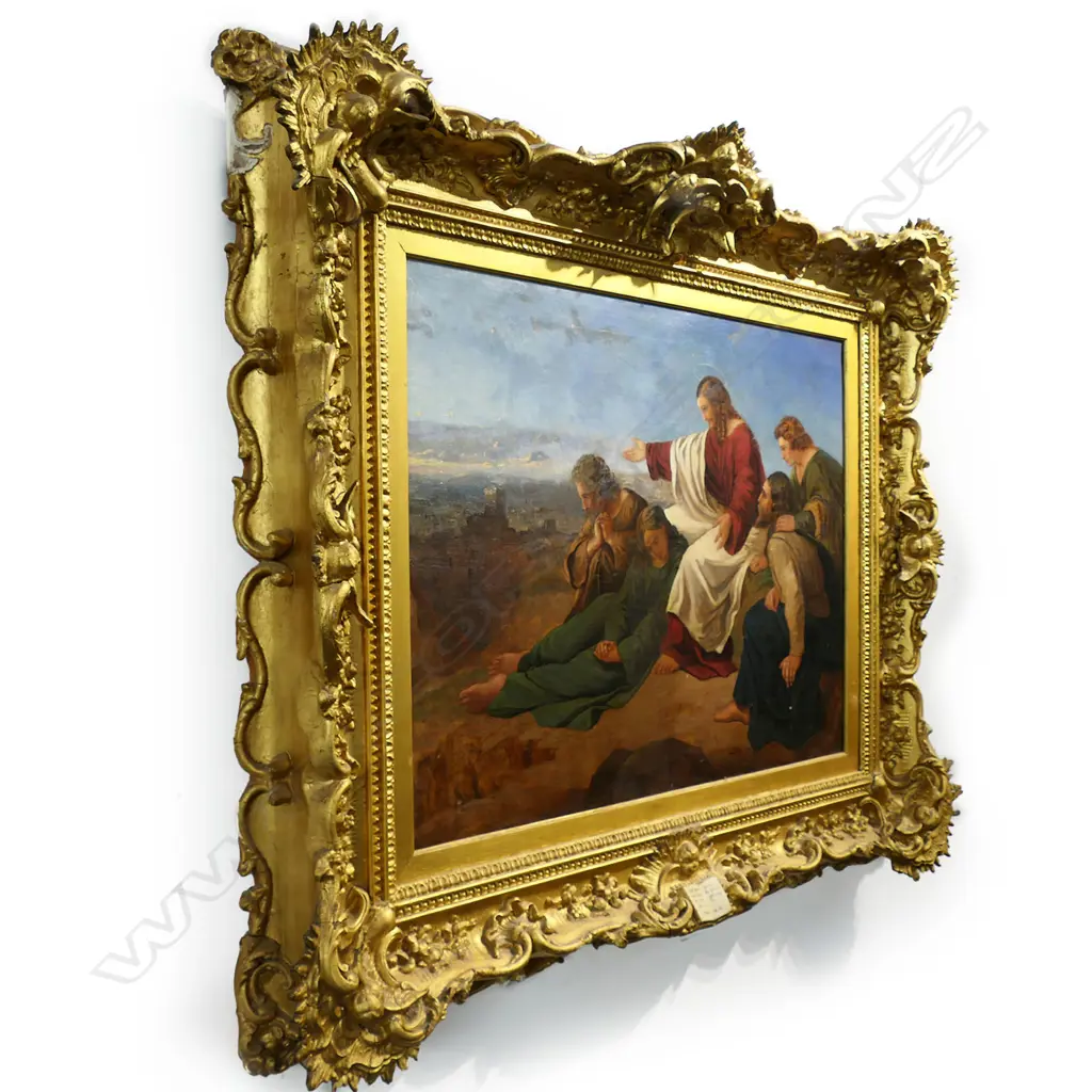 19thC SCHOOL, 'CHRIST WEEPING OVER JERUSALEM', OIL ON CANVAS, SIGNED & DATED LOWER LEFT INDISTINCTLY, 690x890mm... Image 1++