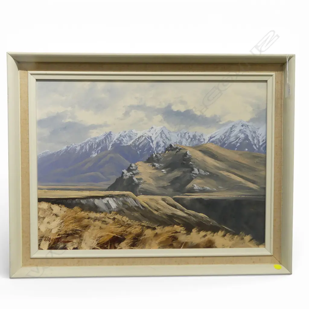 JONATHAN WHITE 'MOUNT TORLESSE RANGE ARTHURS PASS HIGHWAY' OIL ON BOARD 435x585mm Image 1++