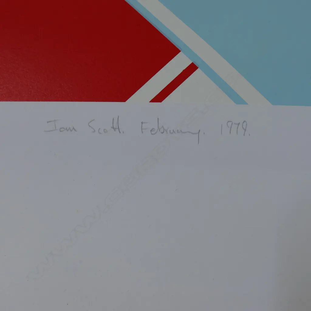 IAN SCOTT 'LATTICE' SCREENPRINT, 62/65 FEBUARY 1979, 740 x 980mm TEAR RIGHT SIGHT OF PAPER Image 1++