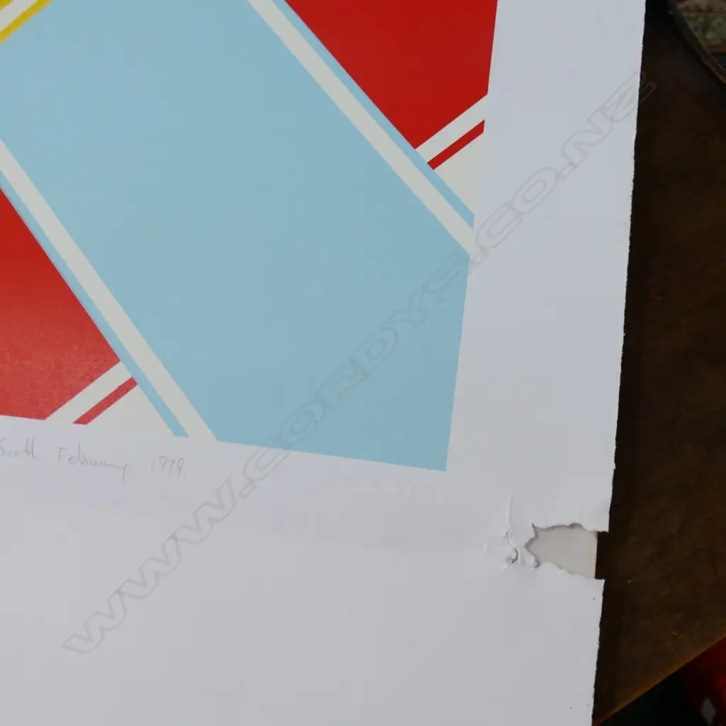 IAN SCOTT 'LATTICE' SCREENPRINT, 62/65 FEBUARY 1979, 740 x 980mm TEAR RIGHT SIGHT OF PAPER Image 1++