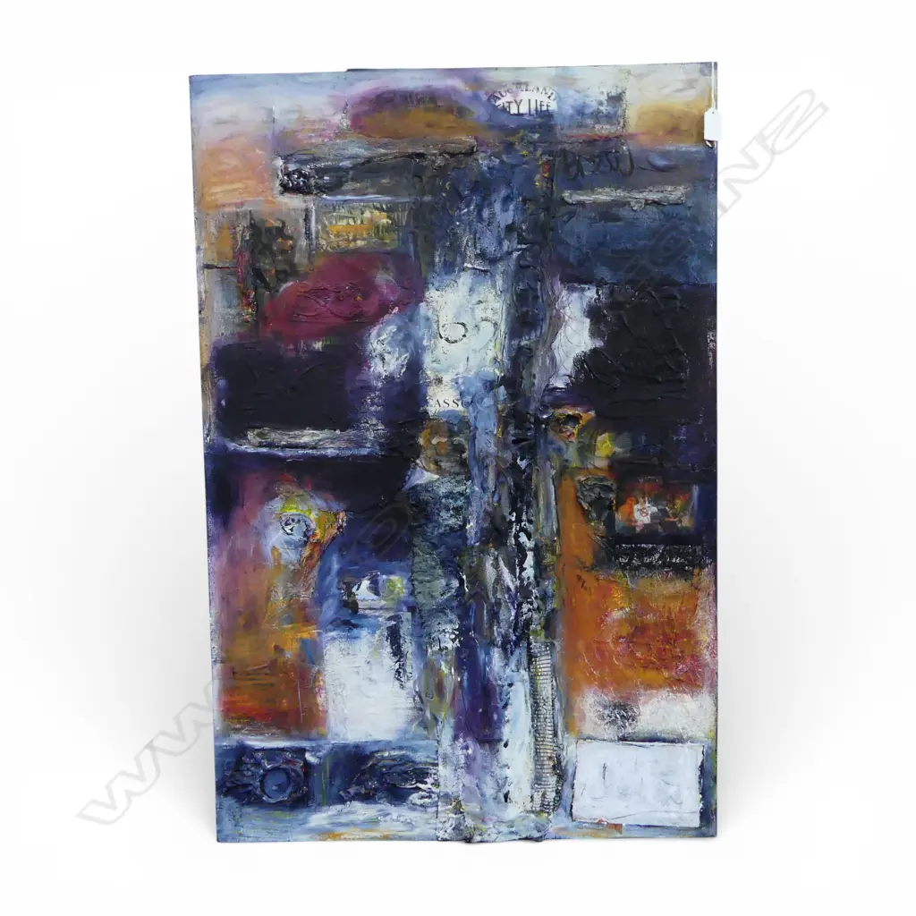 LYNN PIRRIE SMITH 'AUCKLAND 65' MIXED MEDIA ON CANVAS 910x610mm Image 1++