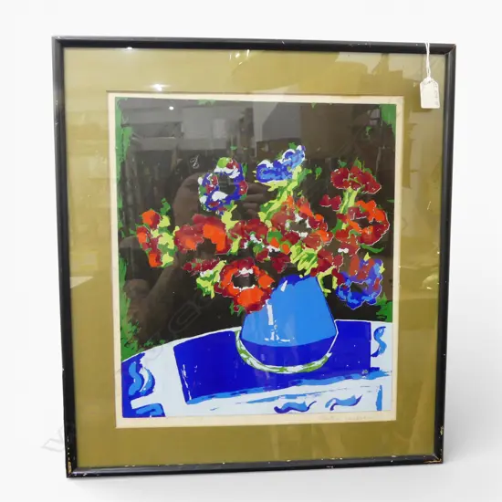 ARTIST SIGNATURE INDISTINCT, FLORAL STILL LIFE, 400x345mm
