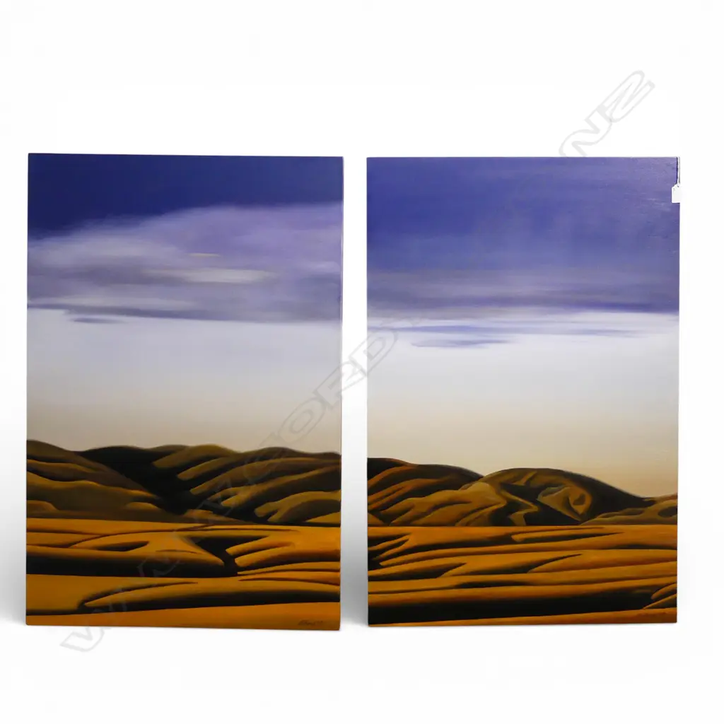 J. E. KEYS 'OMINOUS' DIPTYCH, ACRYLIC ON CANVAS '03 915x610mm each Image 1++