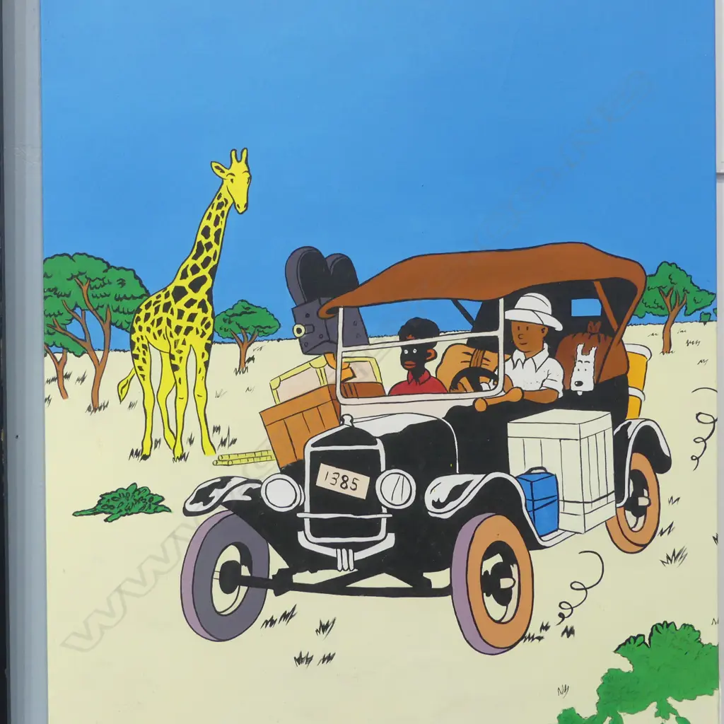 ARTIST UKNOWN, TINTIN IN CONGO, ACRYLIC ON CANVAS, 960x765mm Image 1++