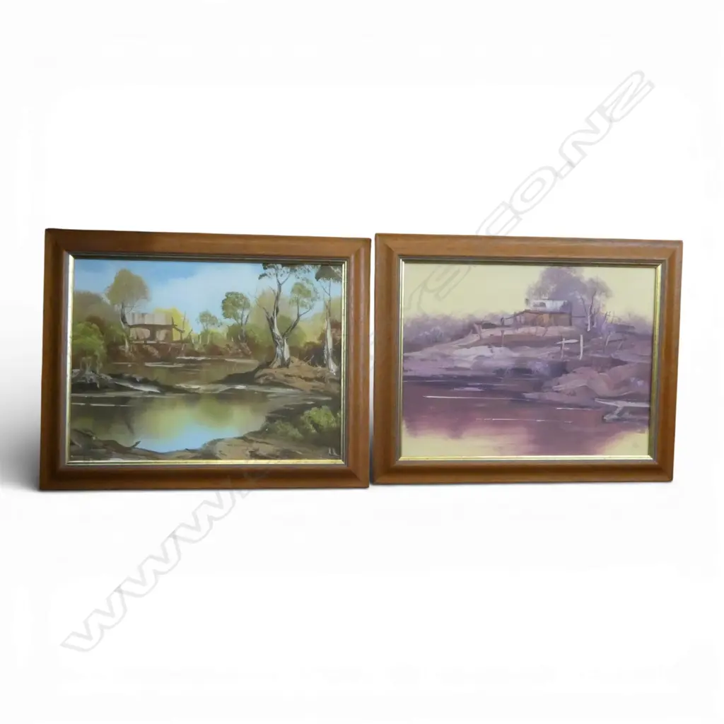 2 OIL PAINTINGS by COLIN ATKINS 290x390mm Image 1++