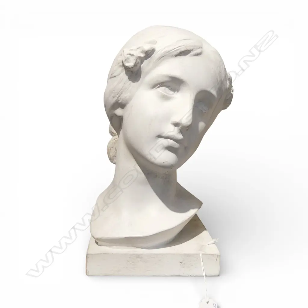 WHITE RESIN CLASSICAL STYLE BUST H.450mm Image 1++