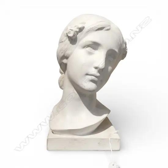 WHITE RESIN CLASSICAL STYLE BUST H.450mm