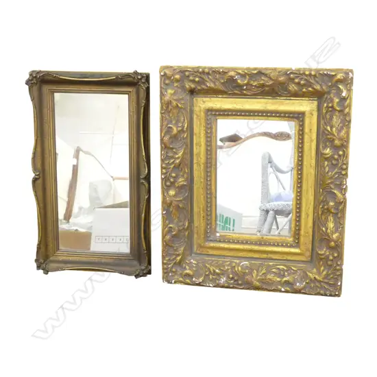 2 GILT FRAMED MIRRORS 470x385mm / 450x270mm