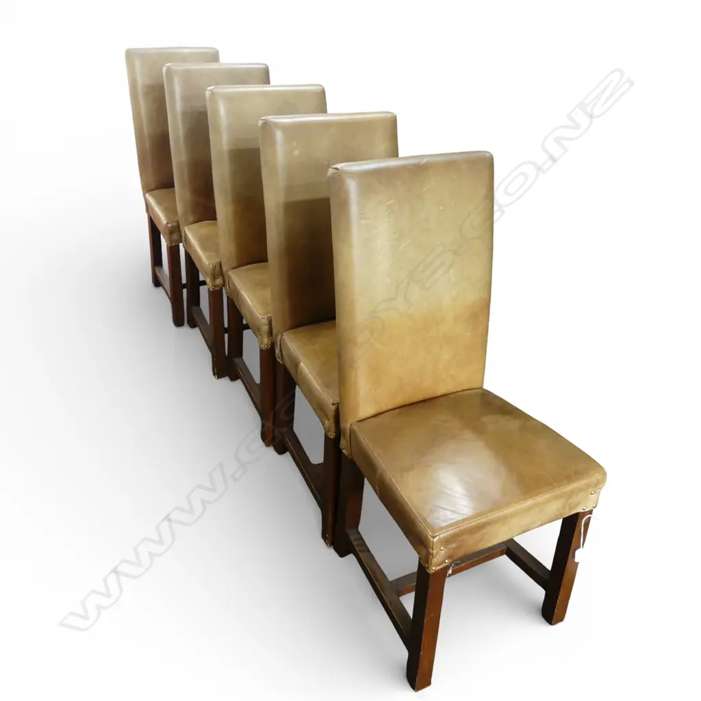 6 LEATHER UPHOLSTERED DINING CHAIRS H.1090mm Image 1++