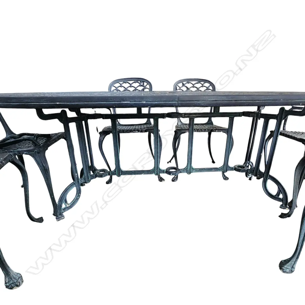 METAL GARDEN TABLE & 6 CHAIRS 2000x1060x720mm Image 1++