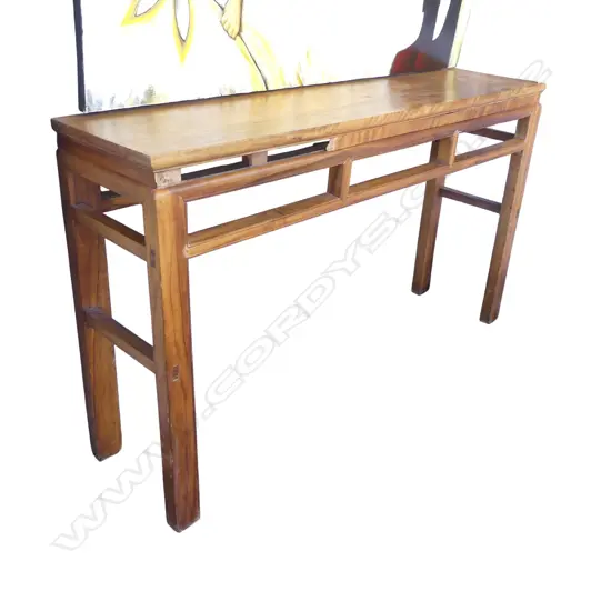 VINTAGE CHINESE HARDWOOD ALTER TABLE 1760x415x1040mm FRIEZE RAIL PART MISSING