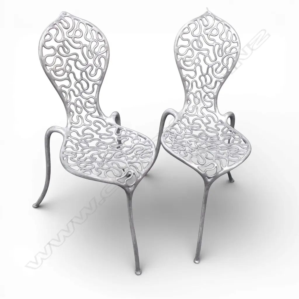 PR Stephane Rondel Unpolished Aluminium 'Peanut' Chairs Image 1++