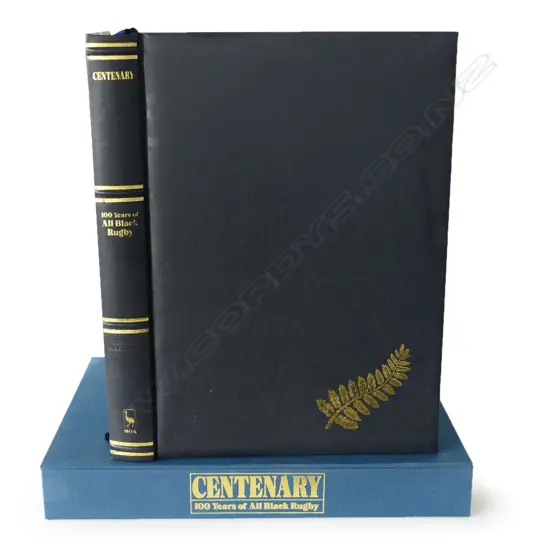 LG CASED BOOK 'CENTENARY: 100 YEARS OF ALL BLACK RUGBY' 63/1200 MOA 1984 545x390mm
