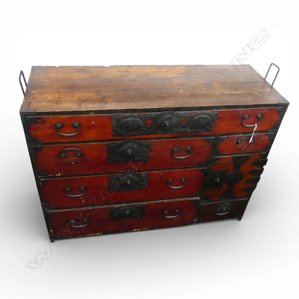 OLD JAPANESE TANSU CHEST 1160x425x870mm Image 1++