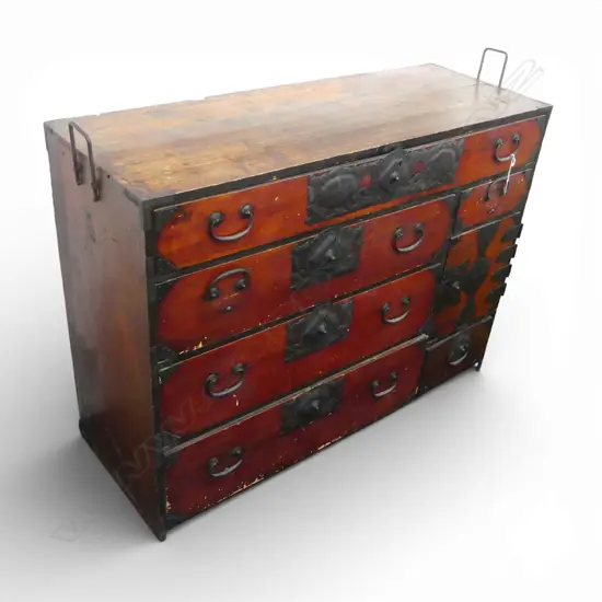 OLD JAPANESE TANSU CHEST 1160x425x870mm