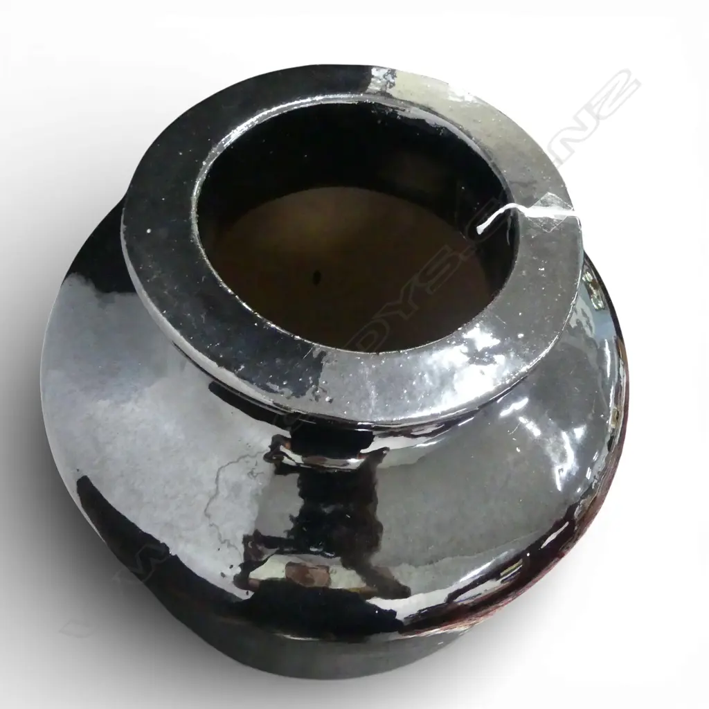 VERY TALL BLACK gloss GLAZED GARDEN POT H.950mm Image 1++